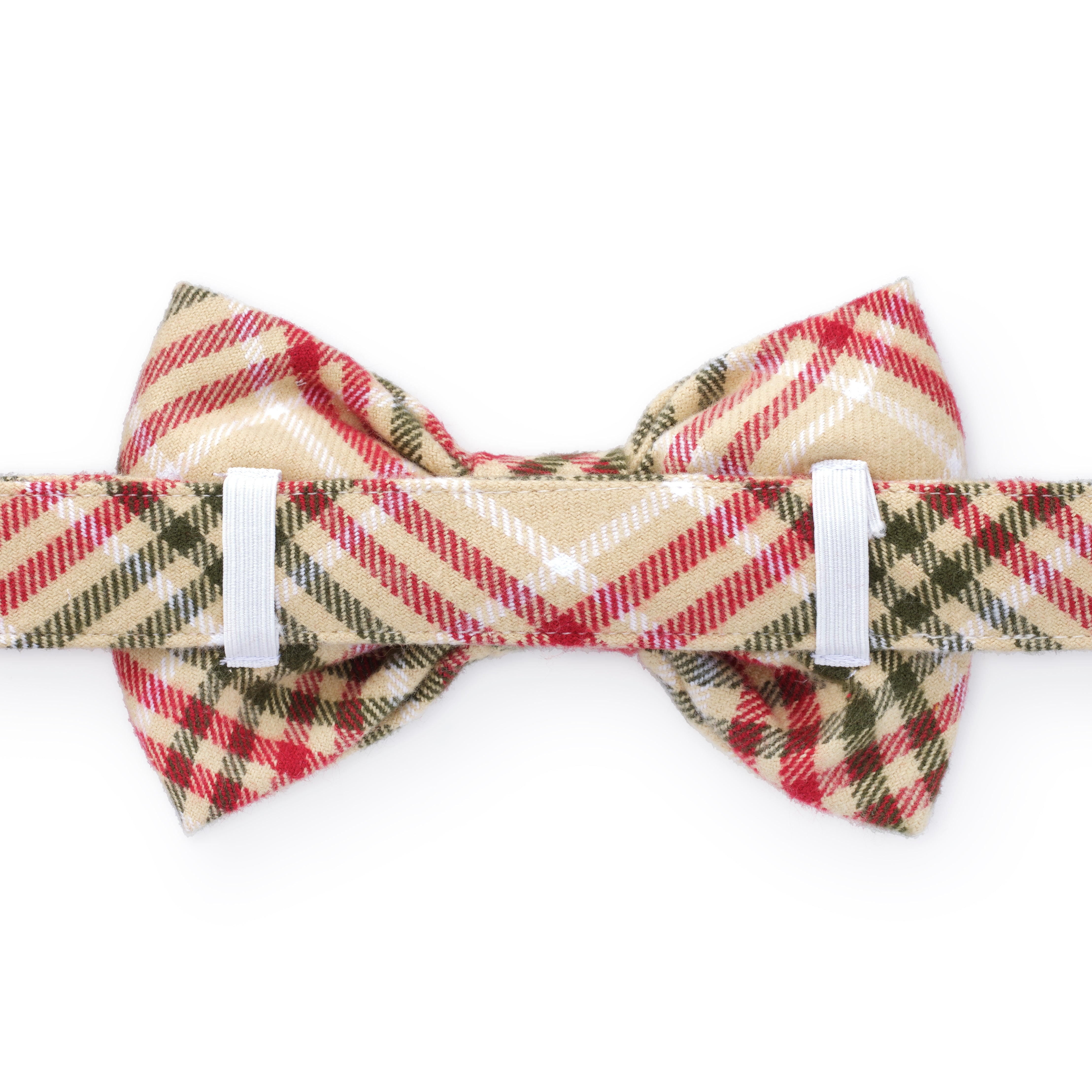 Dog and Cat Bowtie: Eggnog Plaid Flannel