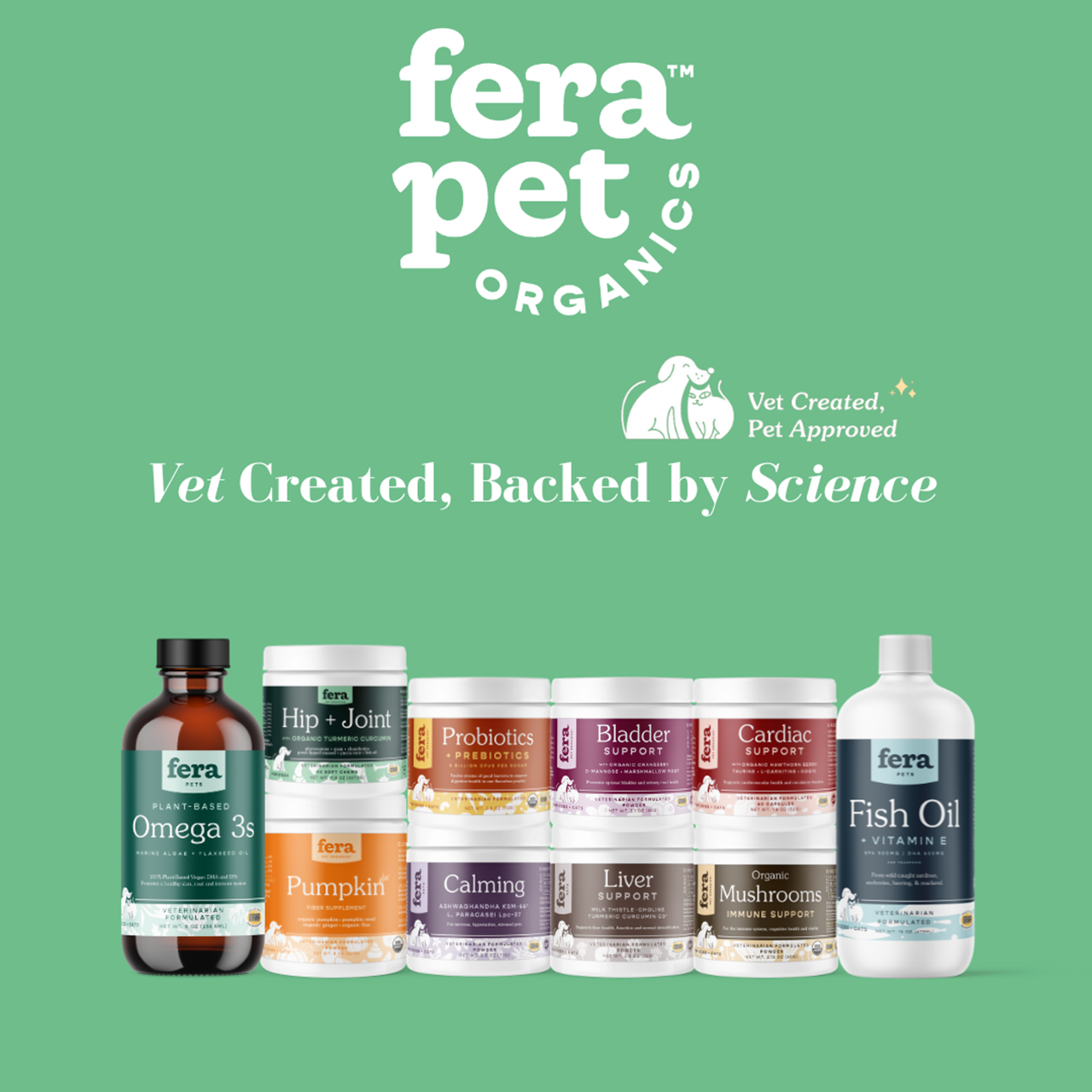 Fera Pet Organics Dog and Cat Supplement, Hip + Joint Support for Dogs