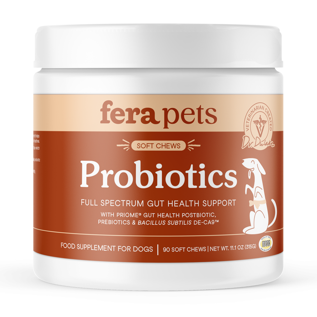 Fera Pet Organics Probiotics full spectrum gut health supplement to boost dog immune system naturally