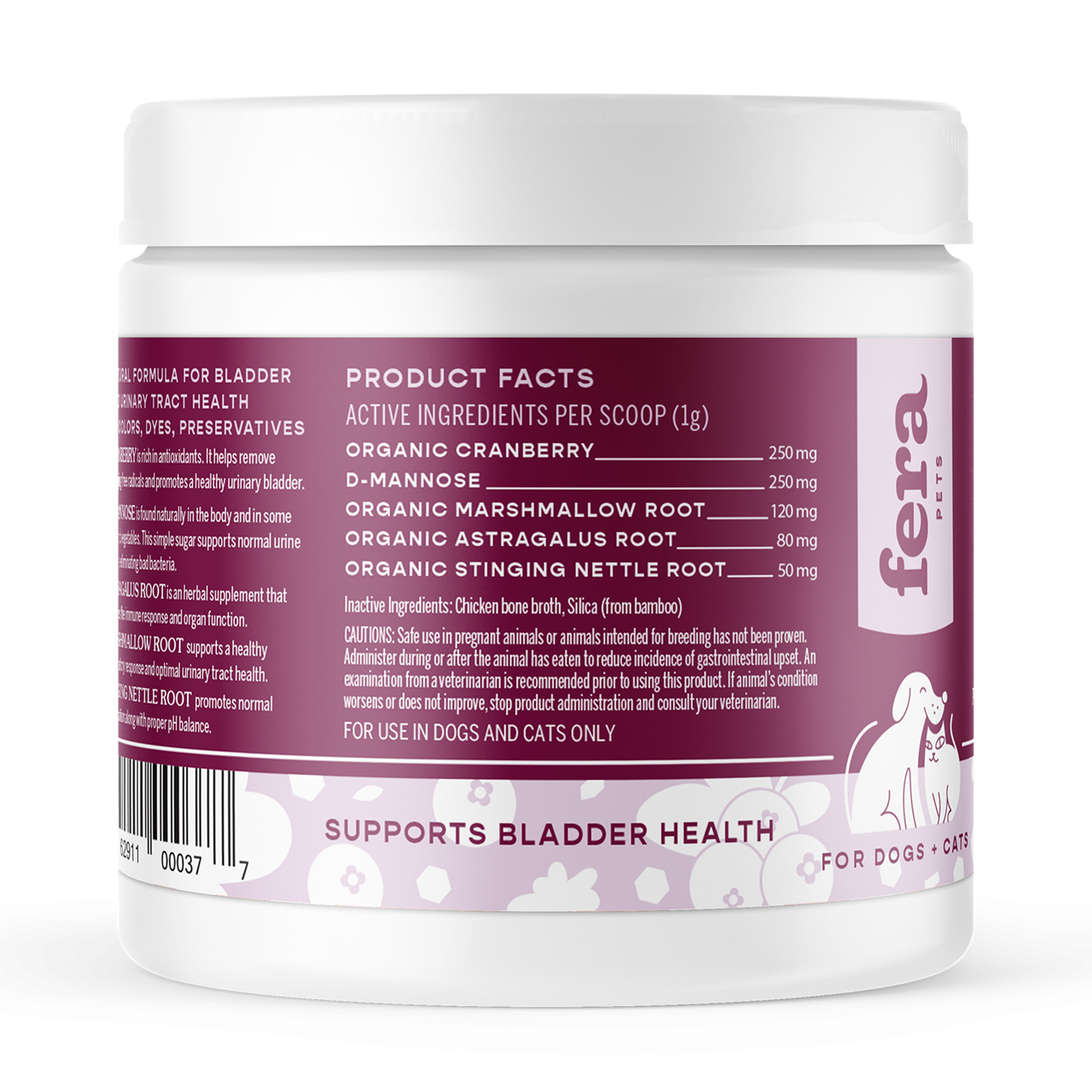 Fera Pet Organics Dog and Cat Supplement, Bladder Support