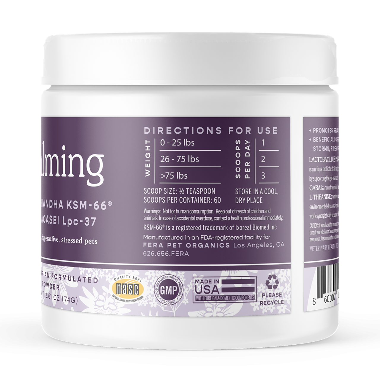 Fera Pet Organics Dog and Cat Supplement, Calming Support
