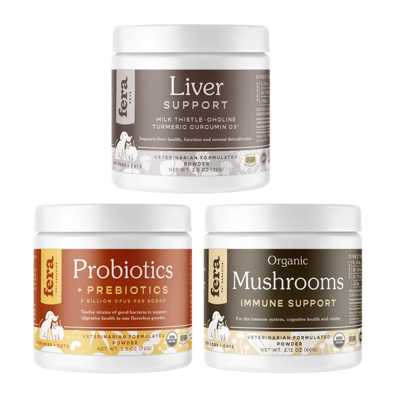 Fera Pet Organics Dog and Cat Supplement, Detox + Revive Bundle