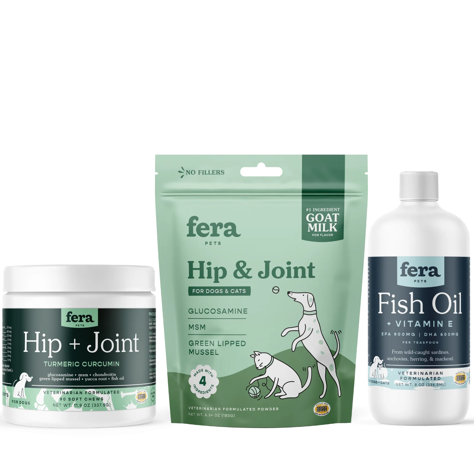Fera Pet Organics Dog and Cat Supplement, Happy Joints Bundle