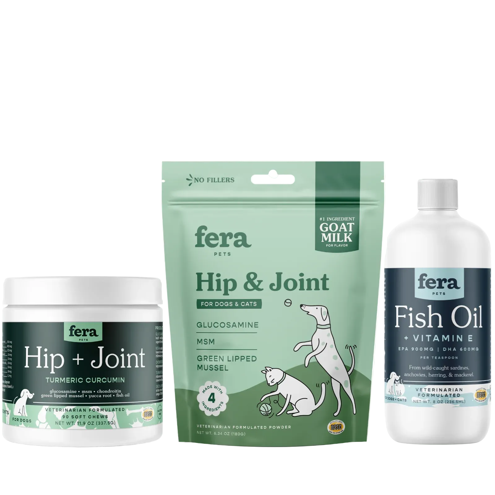 Fera Pet Organics Dog and Cat Supplement, Happy Joints Bundle
