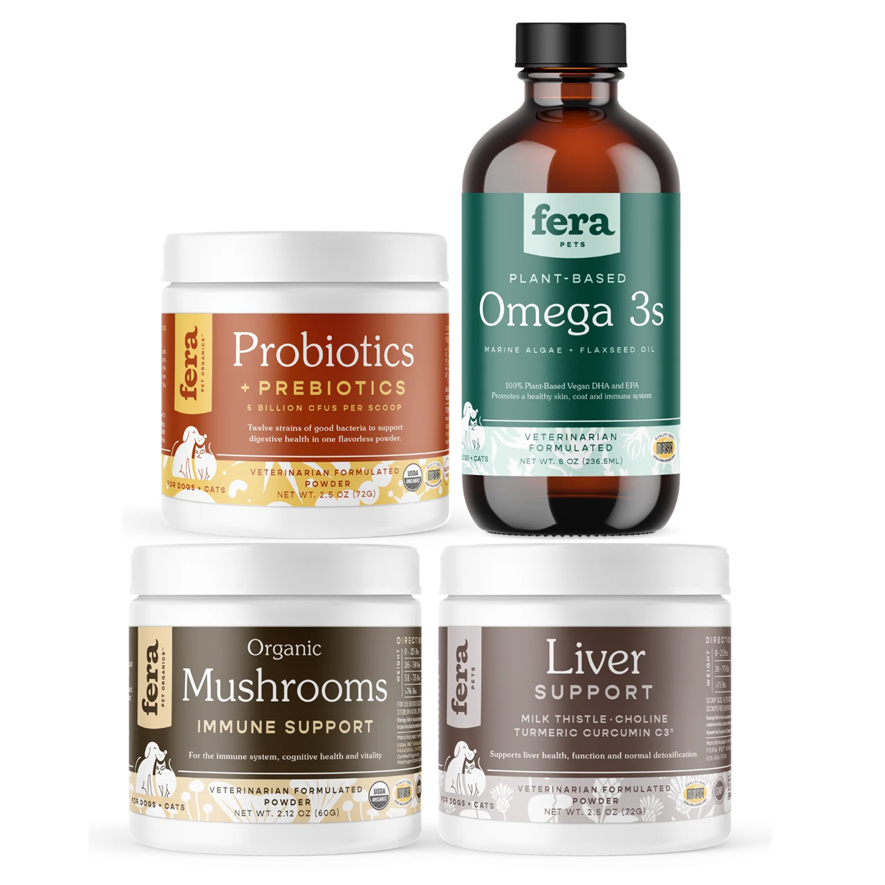 Fera Pet Organics Dog and Cat Supplement, Healthy Aging Bundle