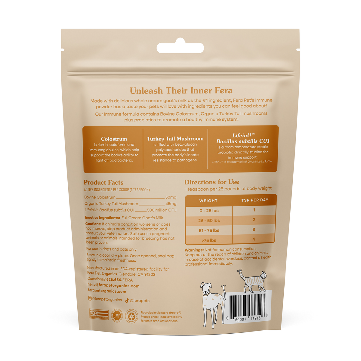 Fera Pet Organics Dog and Cat Supplement, Goat Milk Bundle