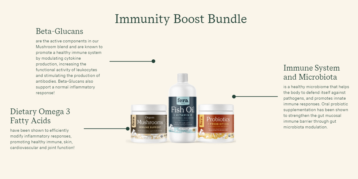 Fera Pet Organics Dog and Cat Supplement, Immunity Boost Bundle