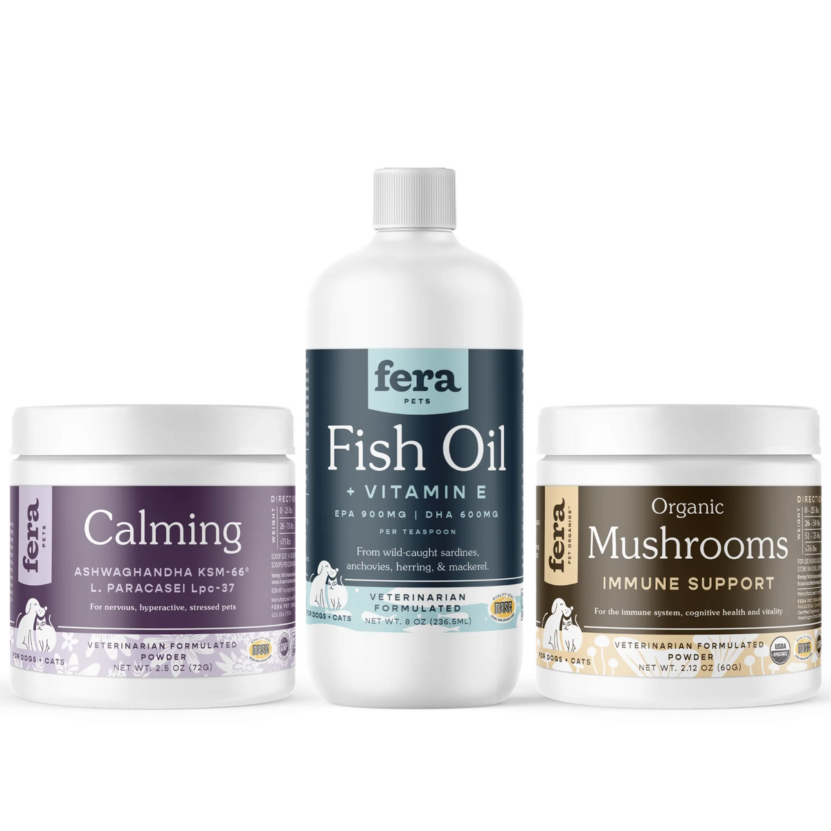 Fera Pet Organics Dog and Cat Supplement, No Stress Bundle
