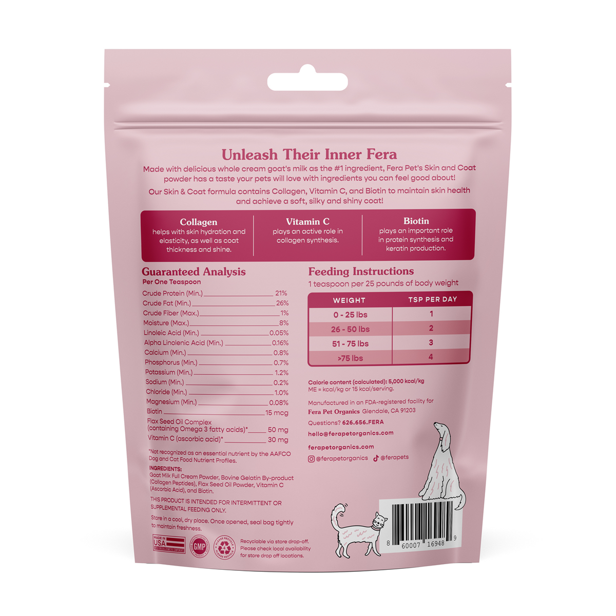 Fera Pet Organics Dog and Cat Supplement, No Bad Hair Days Bundle