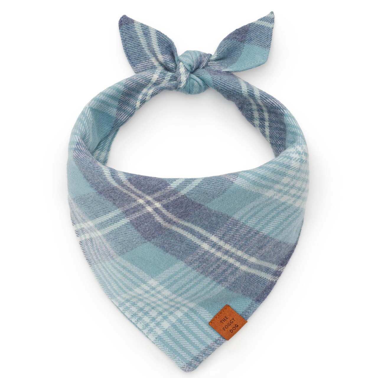 Dog and Cat Bandana: Blue Frost Plaid Flannel