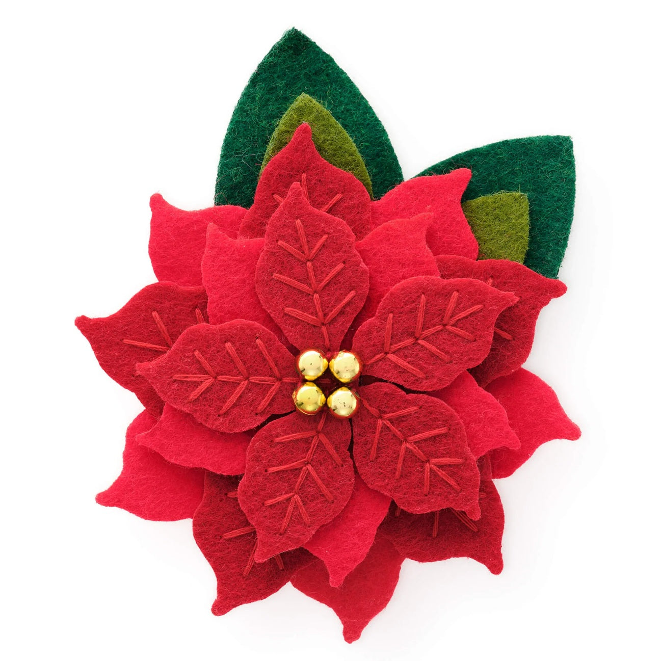 Dog Collar Attachment: Poinsettia Flower