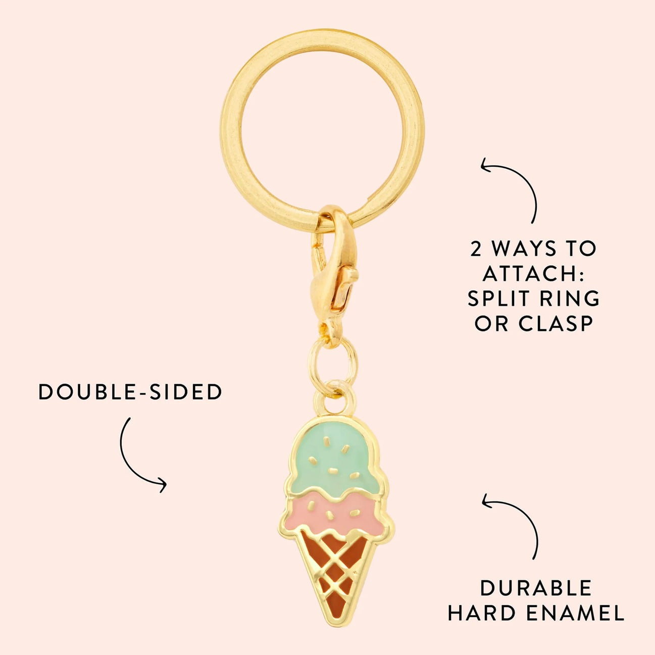 Dog Collar Charm: Ice Cream