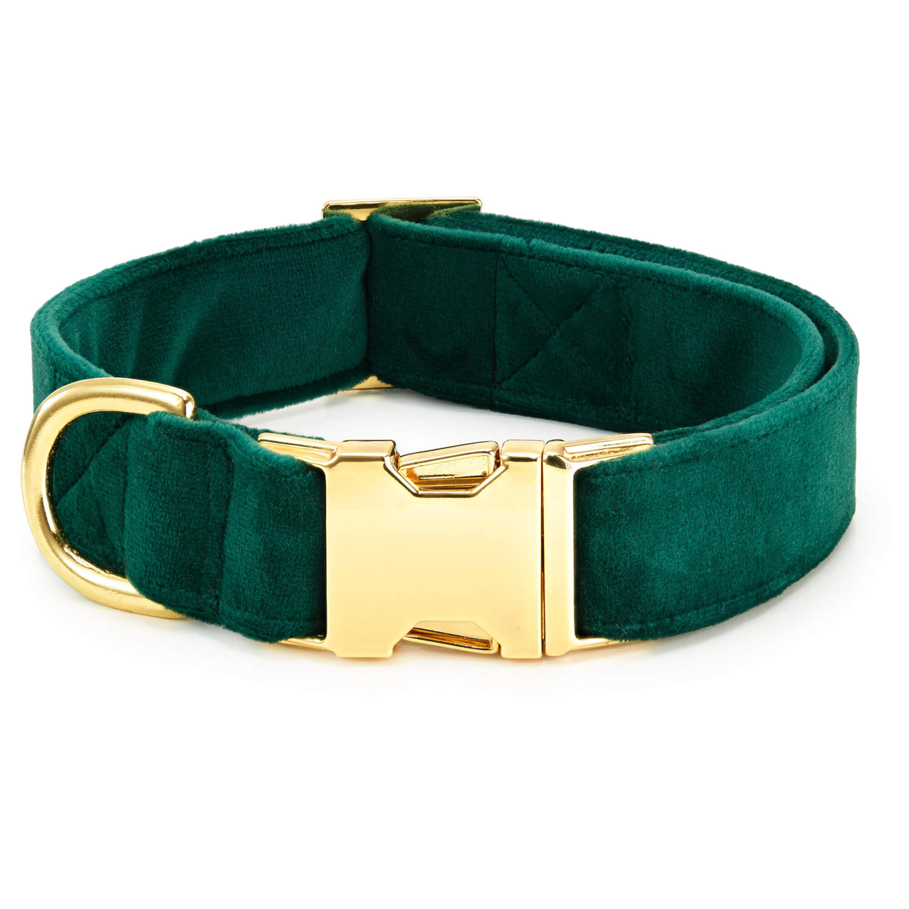 Dog Collar: Forest Green Velvet