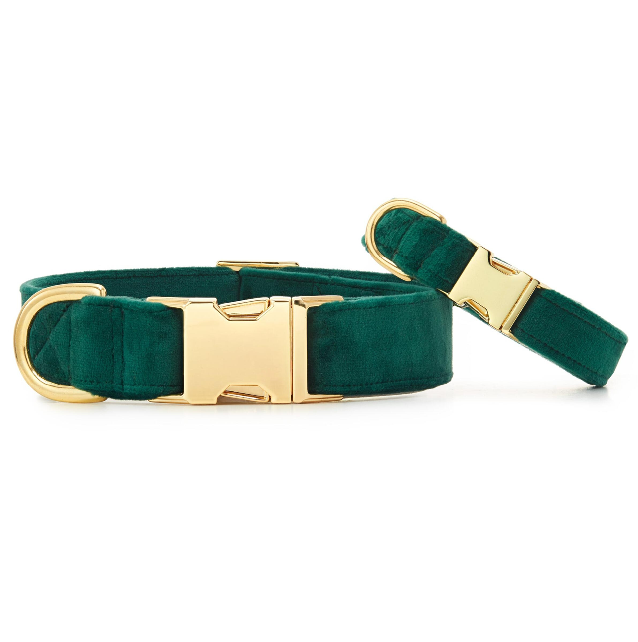 Dog Collar: Forest Green Velvet