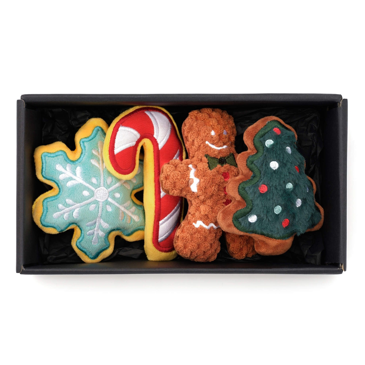 Holiday Squeaky Plush Dog toys, Christmas Cookie Gift Set