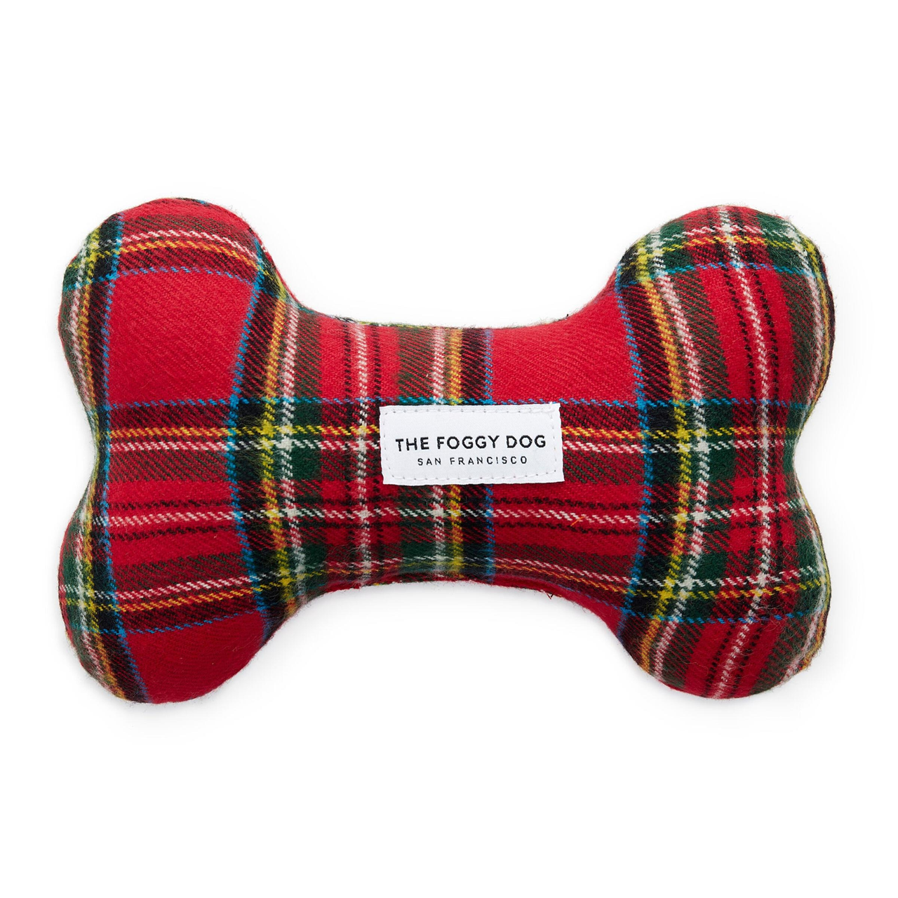 Holiday Squeaky Plush Dog toys, Tartan Plaid Flannel