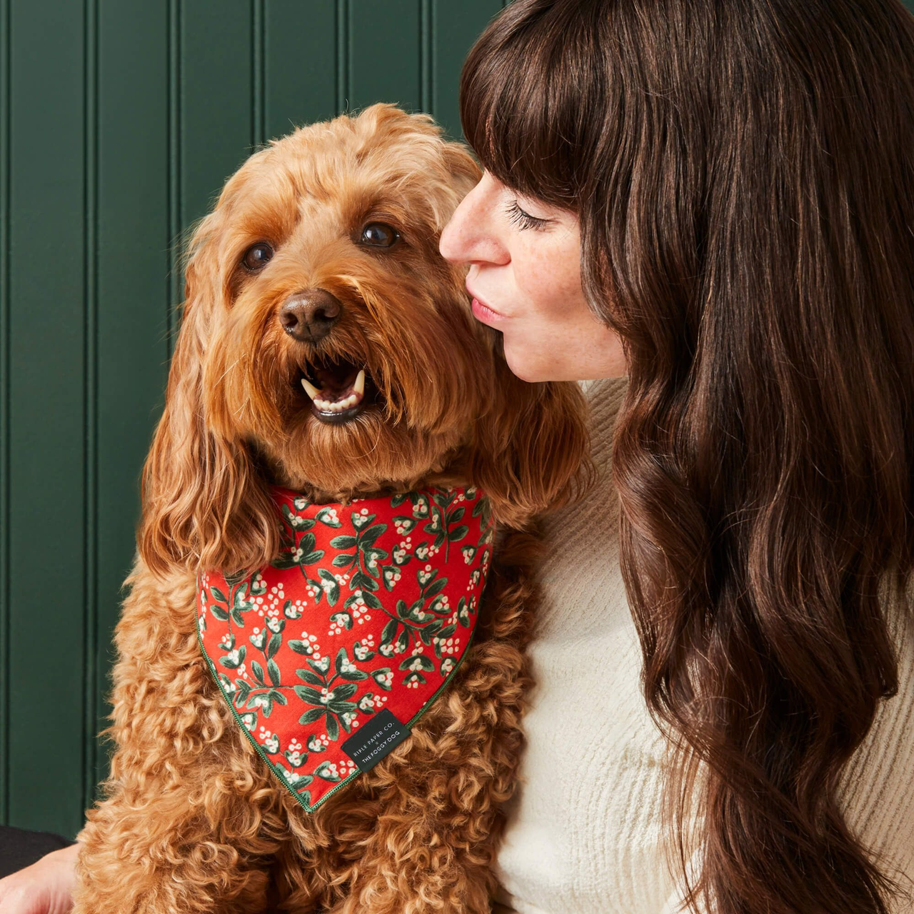 Dog and Cat Bandana: Rifle Paper Co. x TFD Mistletoe