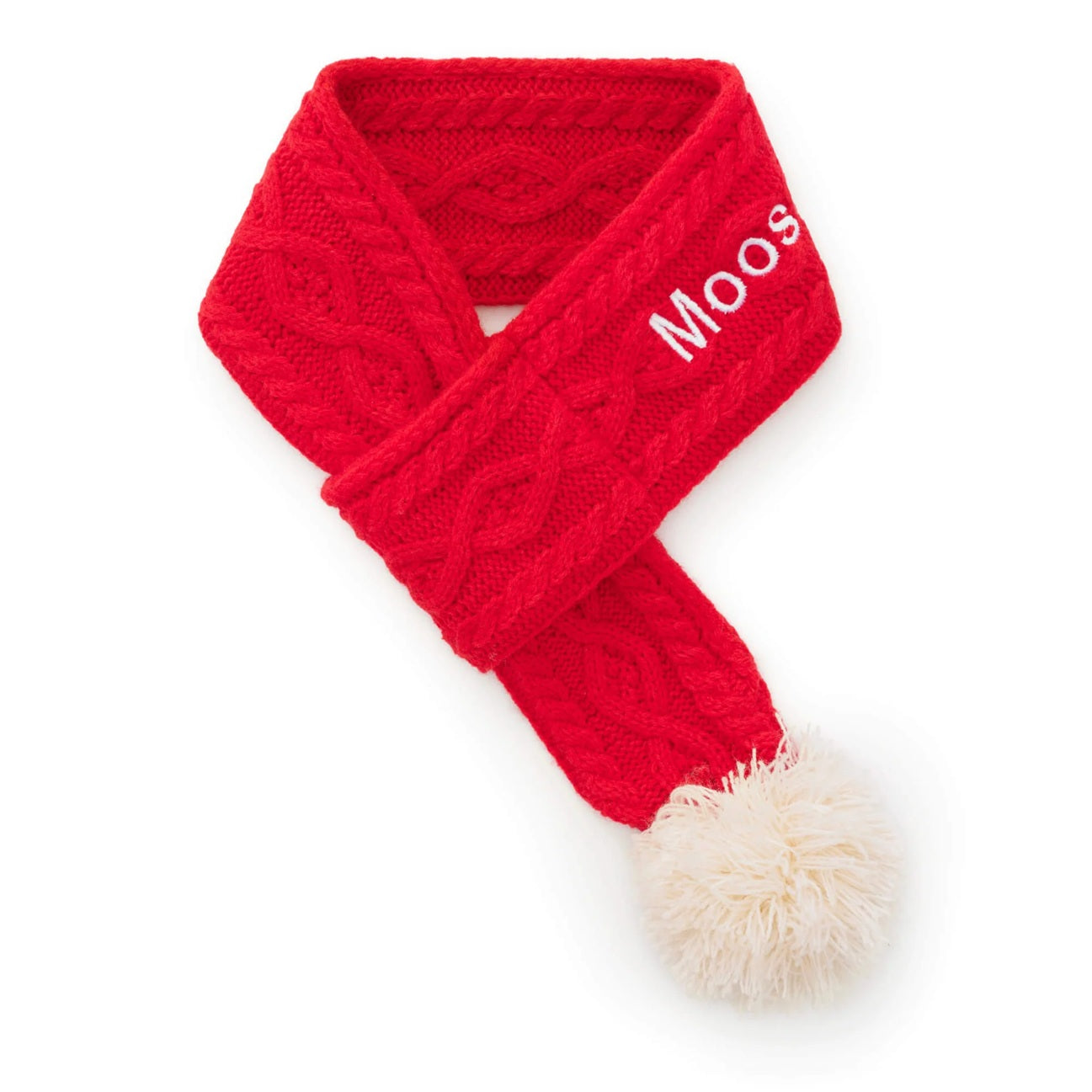 Dog and Cat Knit Scarf: Red Cable