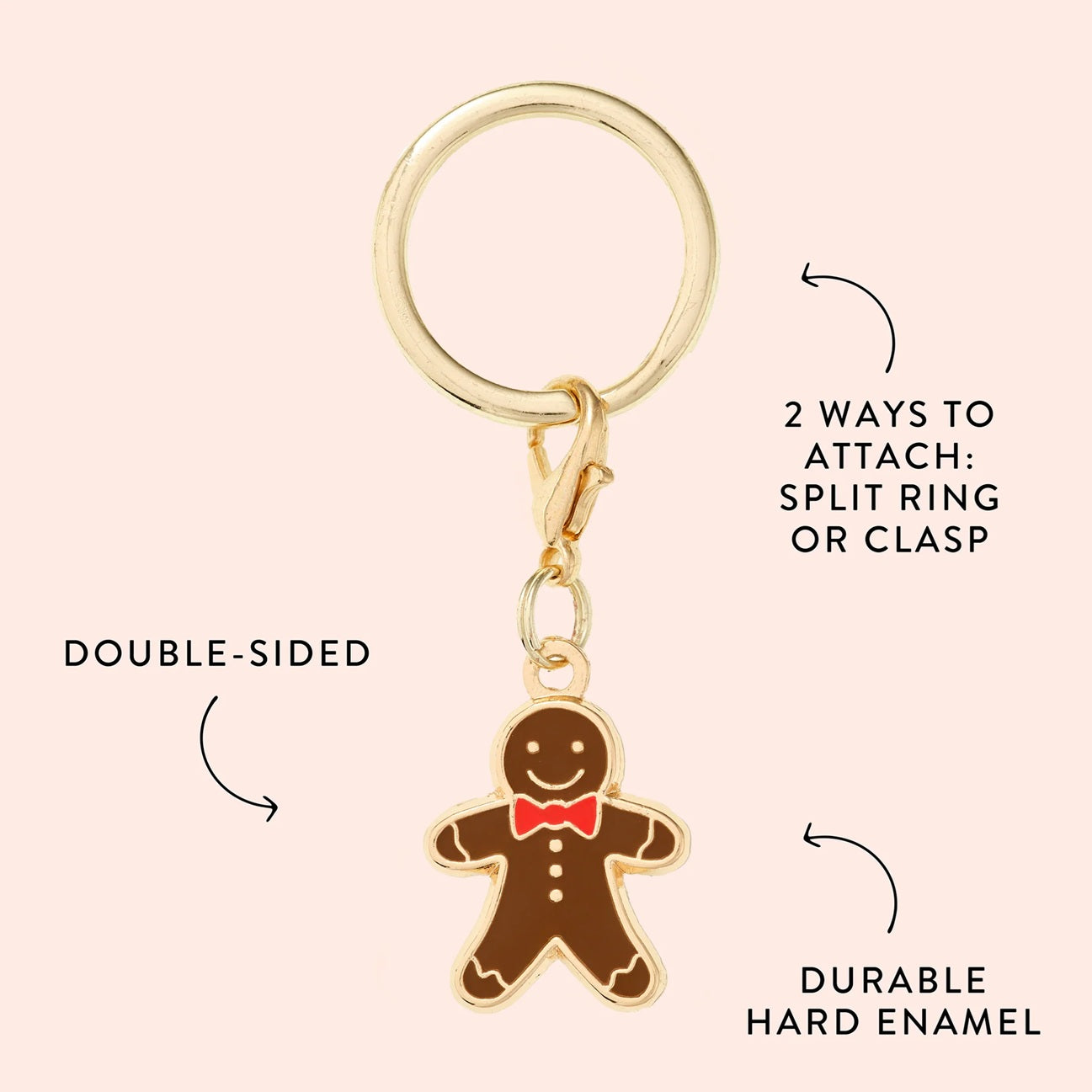 Dog Collar Charm: Gingerbread Man