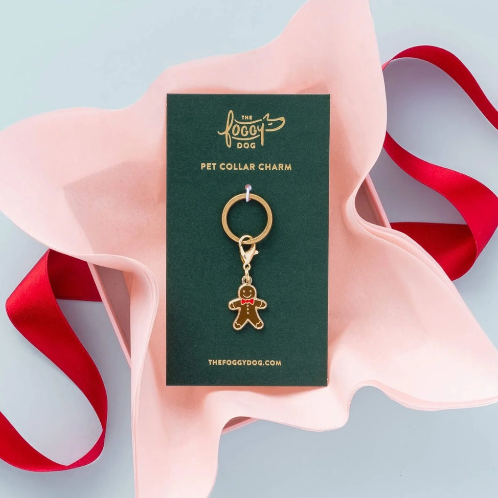 Dog Collar Charm: Gingerbread Man