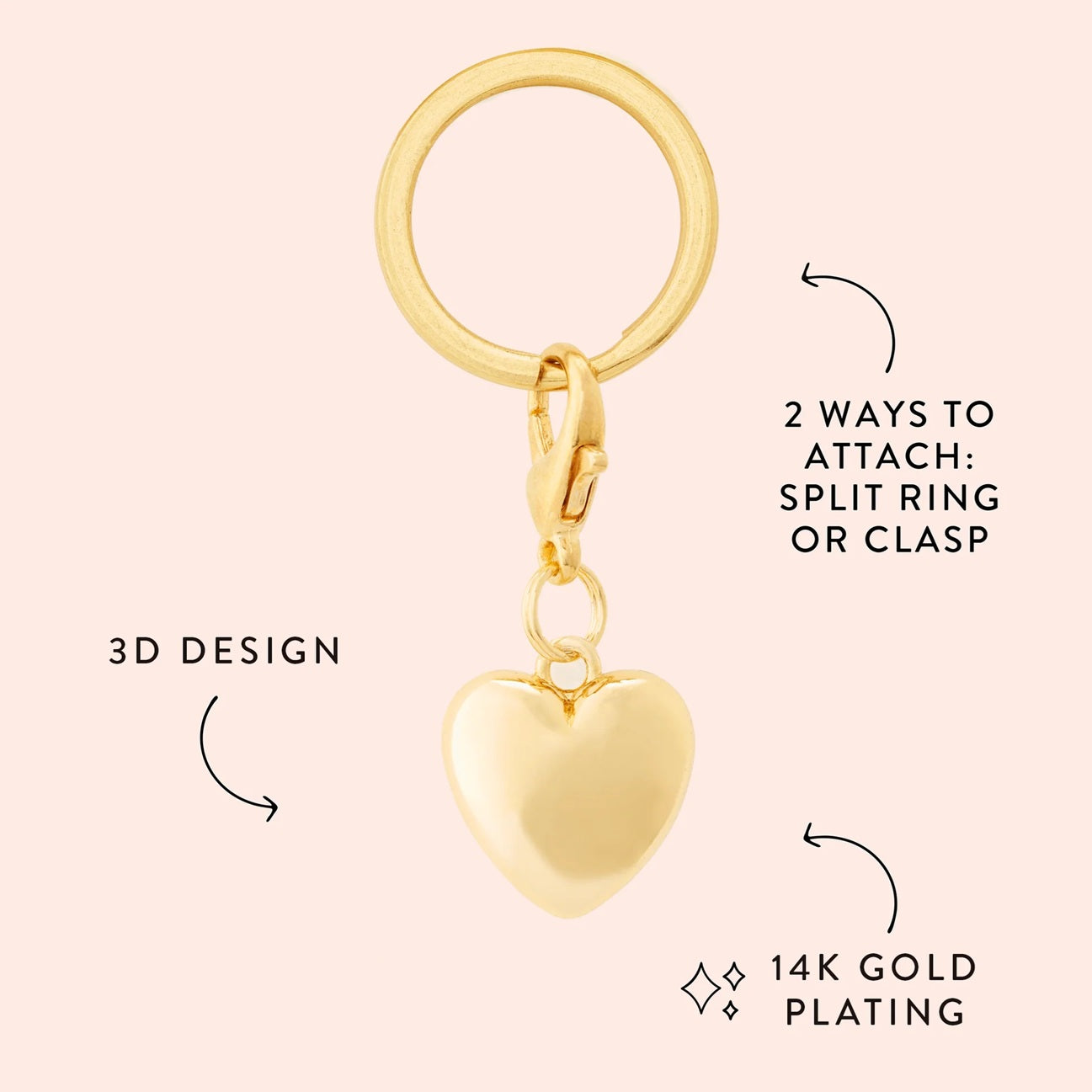 Dog Collar Charm: Heart of Gold
