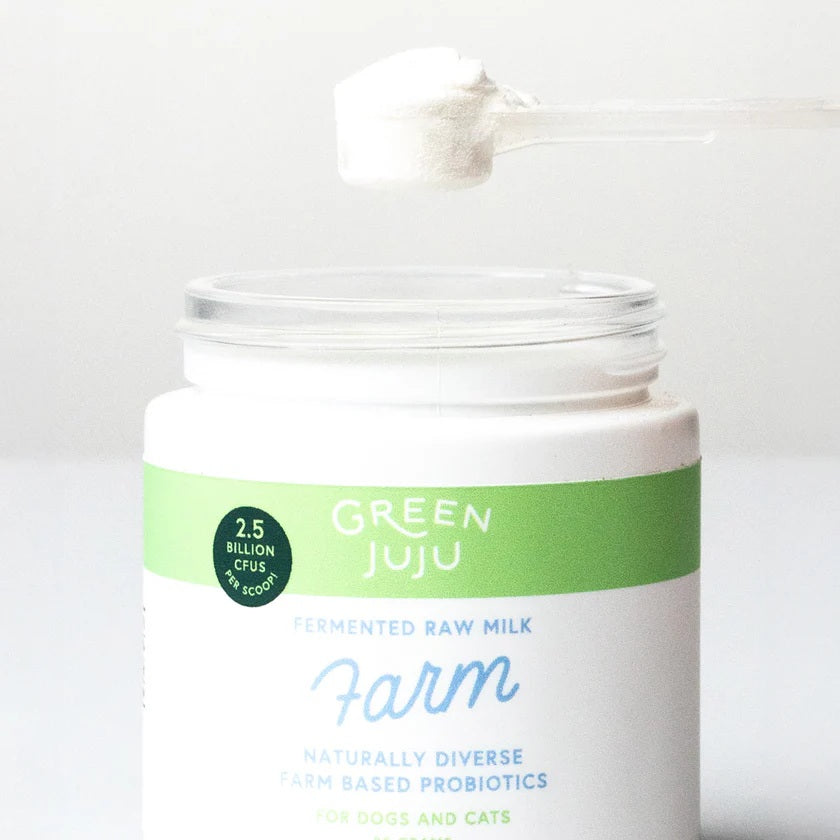 Green Juju Fermented raw goat milk powder pet supplement with organic artichoke fiber