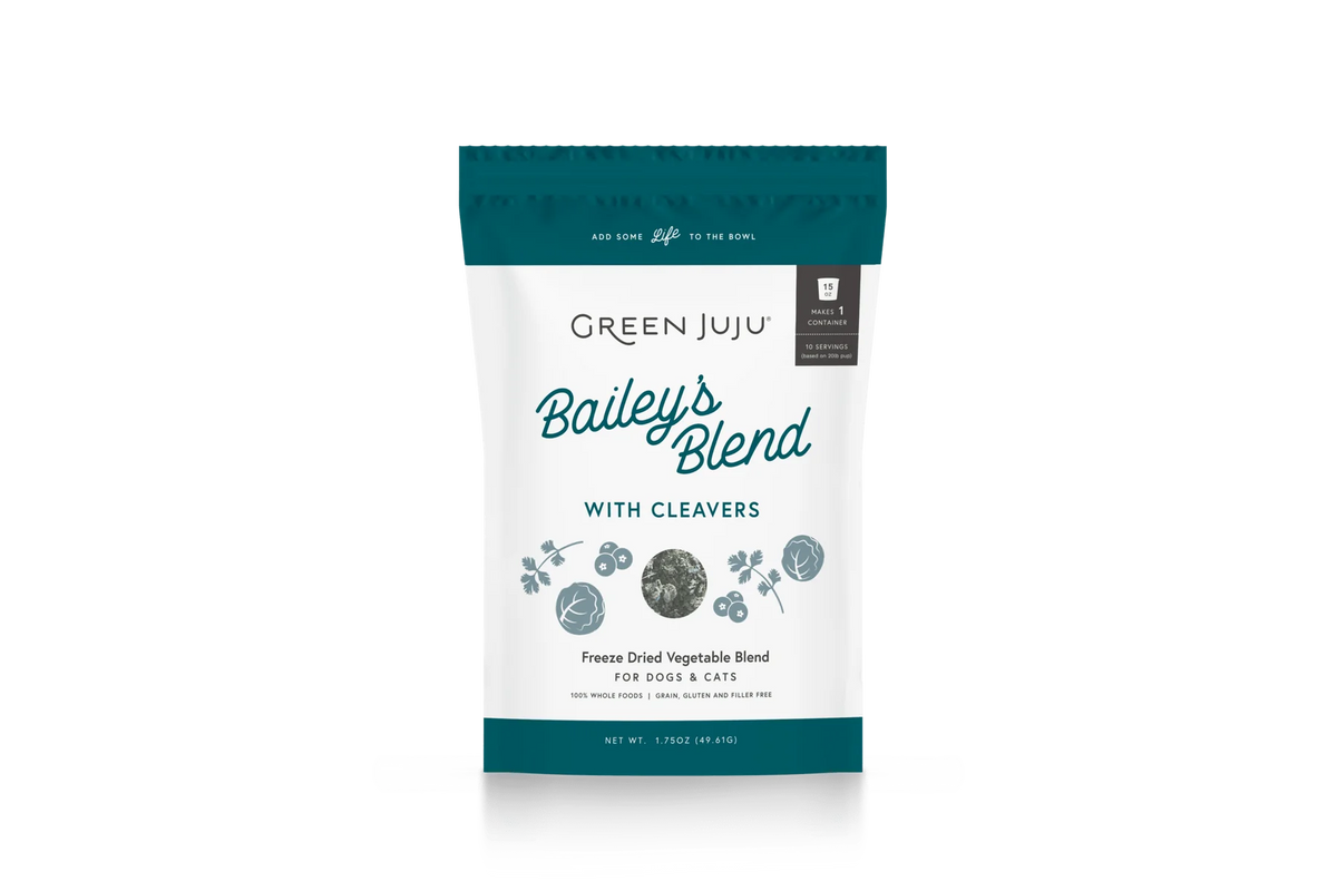 Green Juju Baileys Blend with cleavers for soothing sensitive allergy prone pet skin and inflammation relief