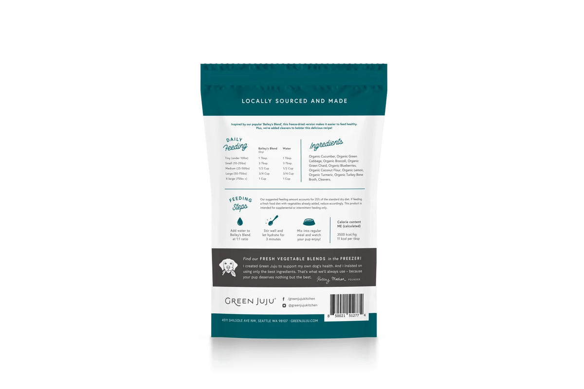 Green Juju Baileys Blend with cleavers for soothing sensitive allergy prone pet skin and inflammation relief