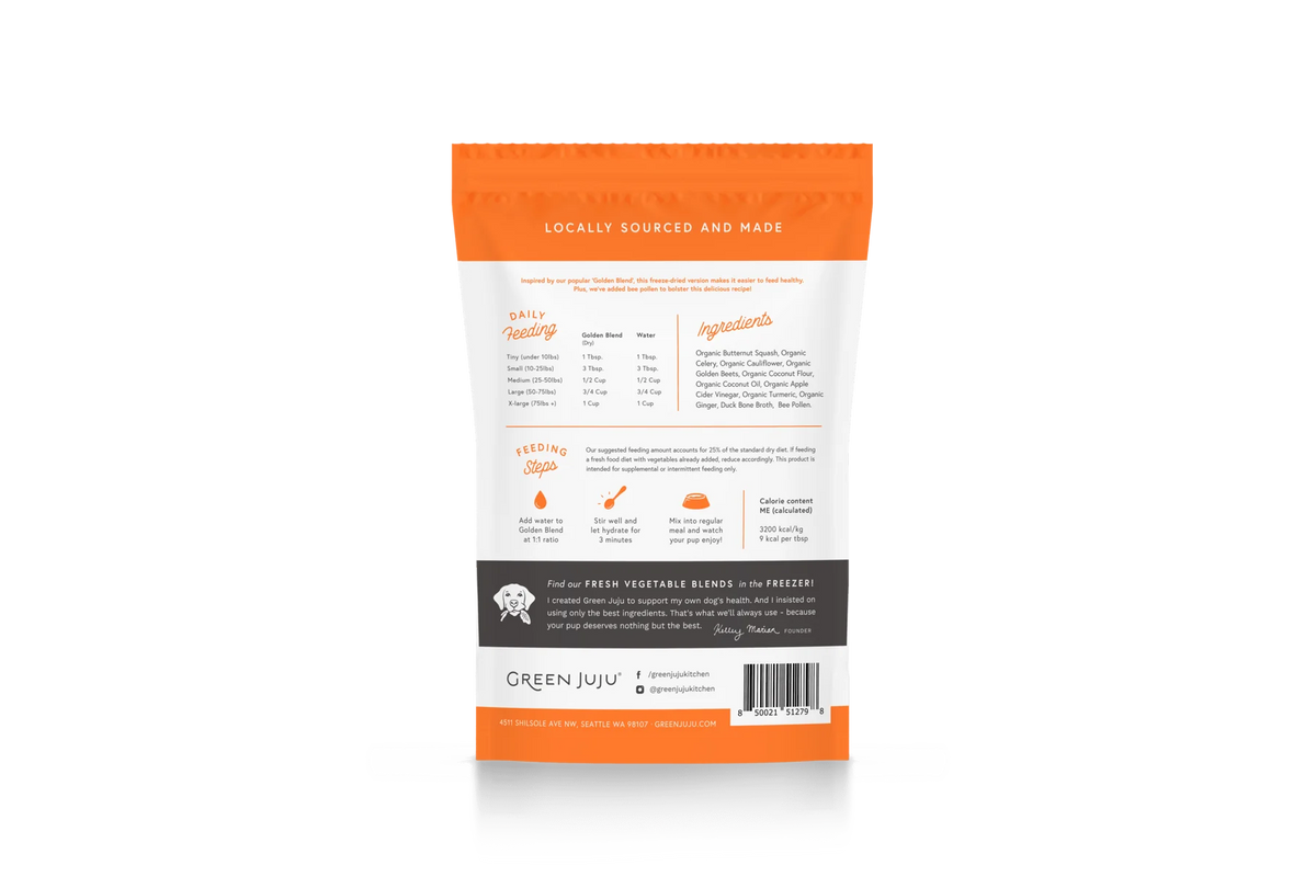 Green Juju Freeze Dried Golden turmeric and ginger root vegetable blend for natural pet inflammation relief 1.75oz
