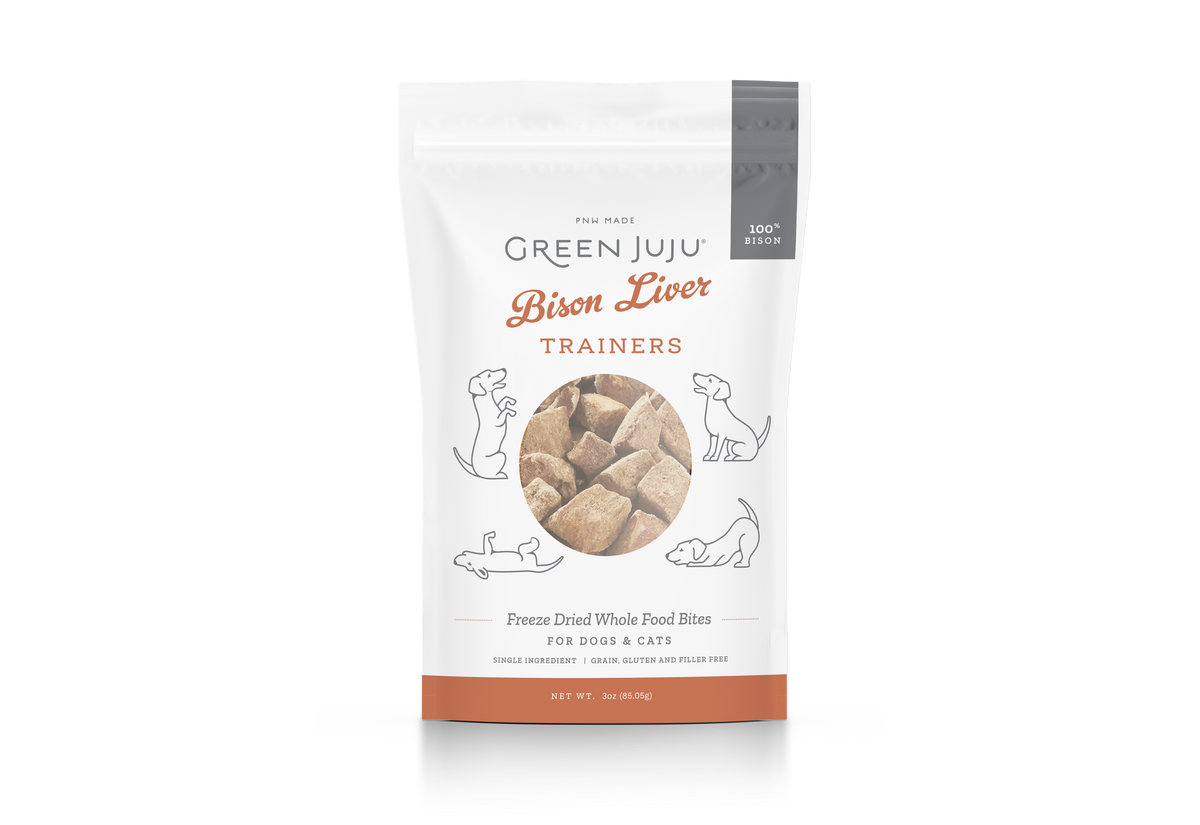 Green Juju Single-Ingredient Protein Treats for Dogs and Cats, Bison Liver Trainers