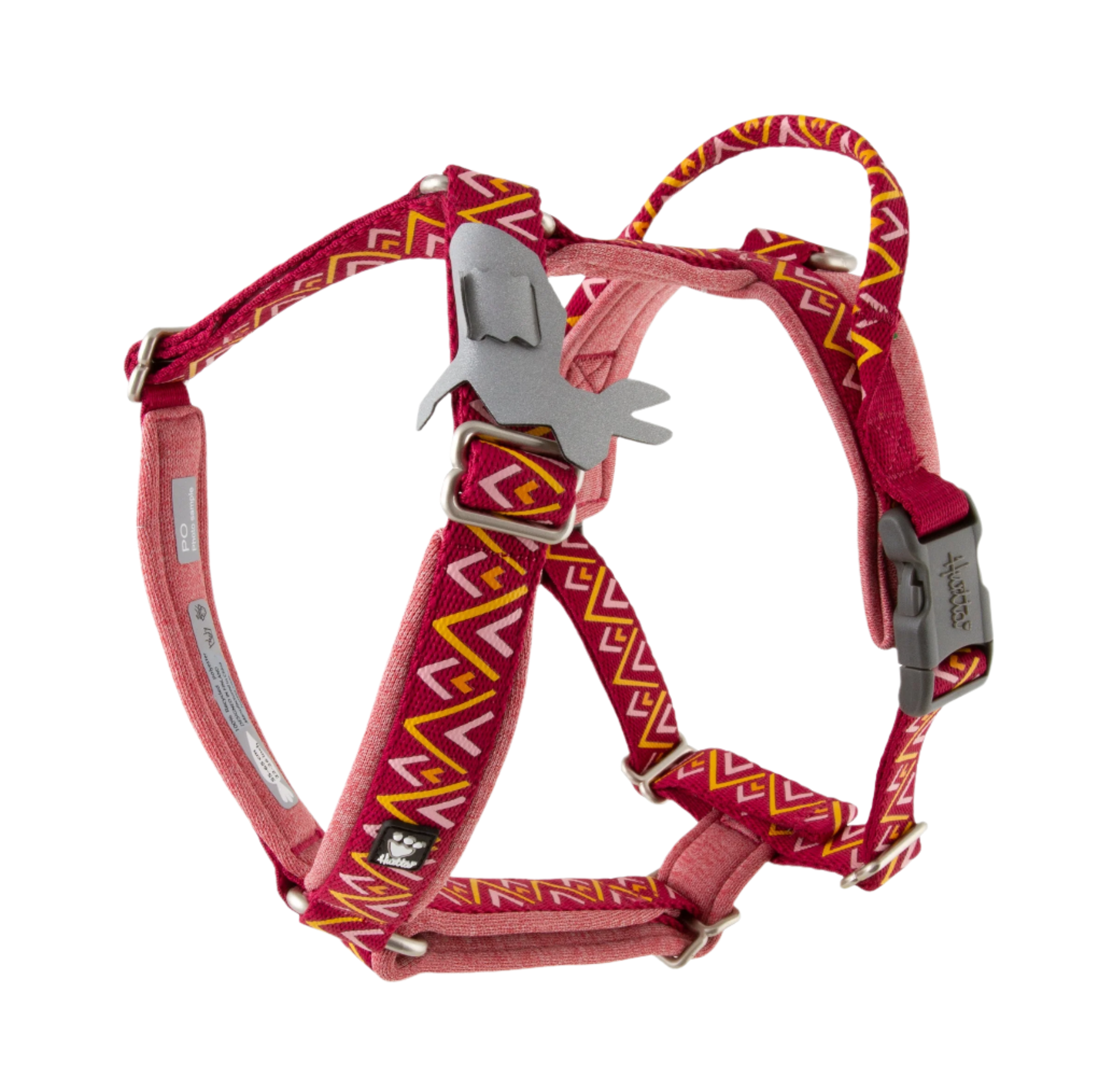 Hurtta Dog Y-Harness: Razzle Dazzle, Beetroot