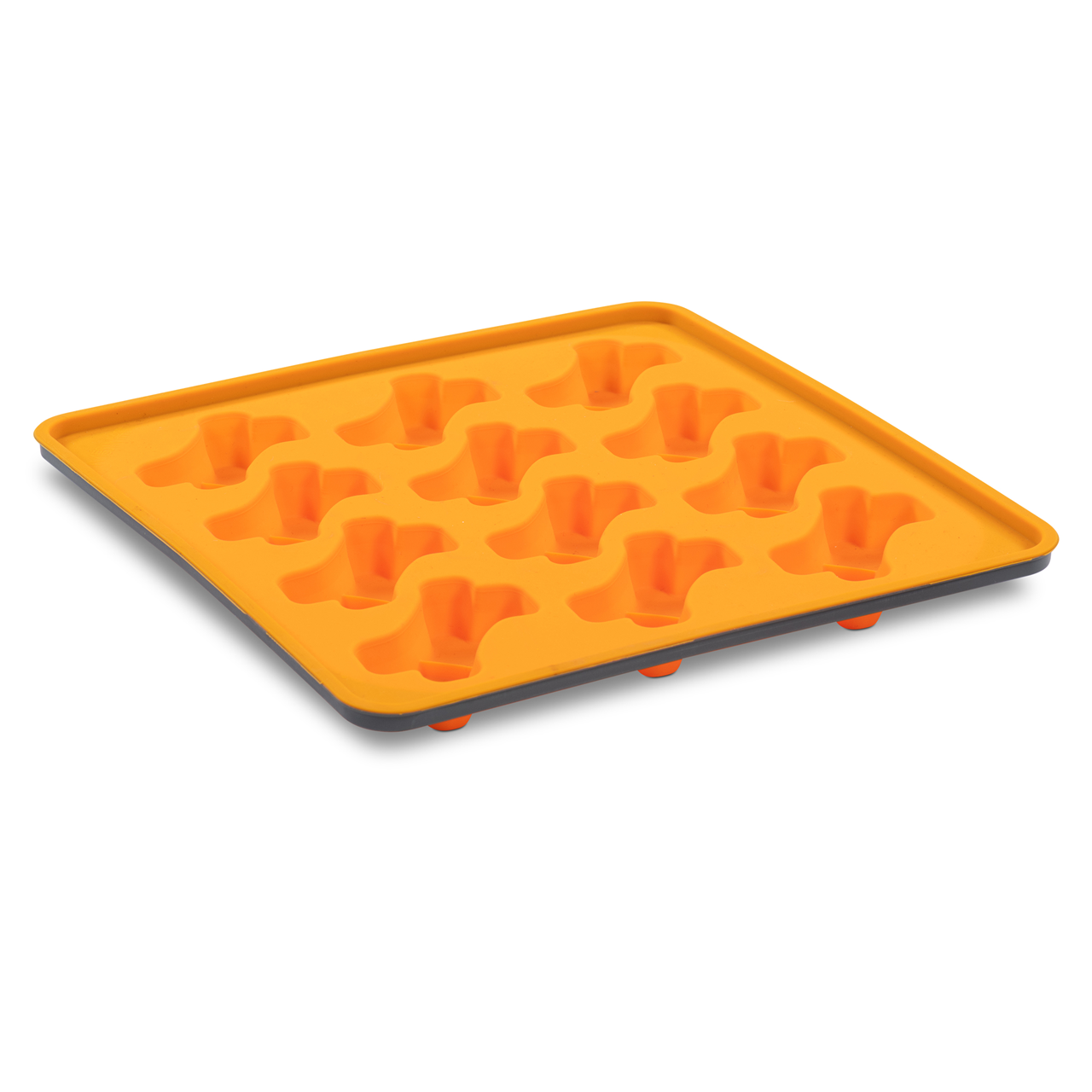Messy Mutts Silicone Bake & Freeze Dog Treat Making Mold Bone Shape - Orange