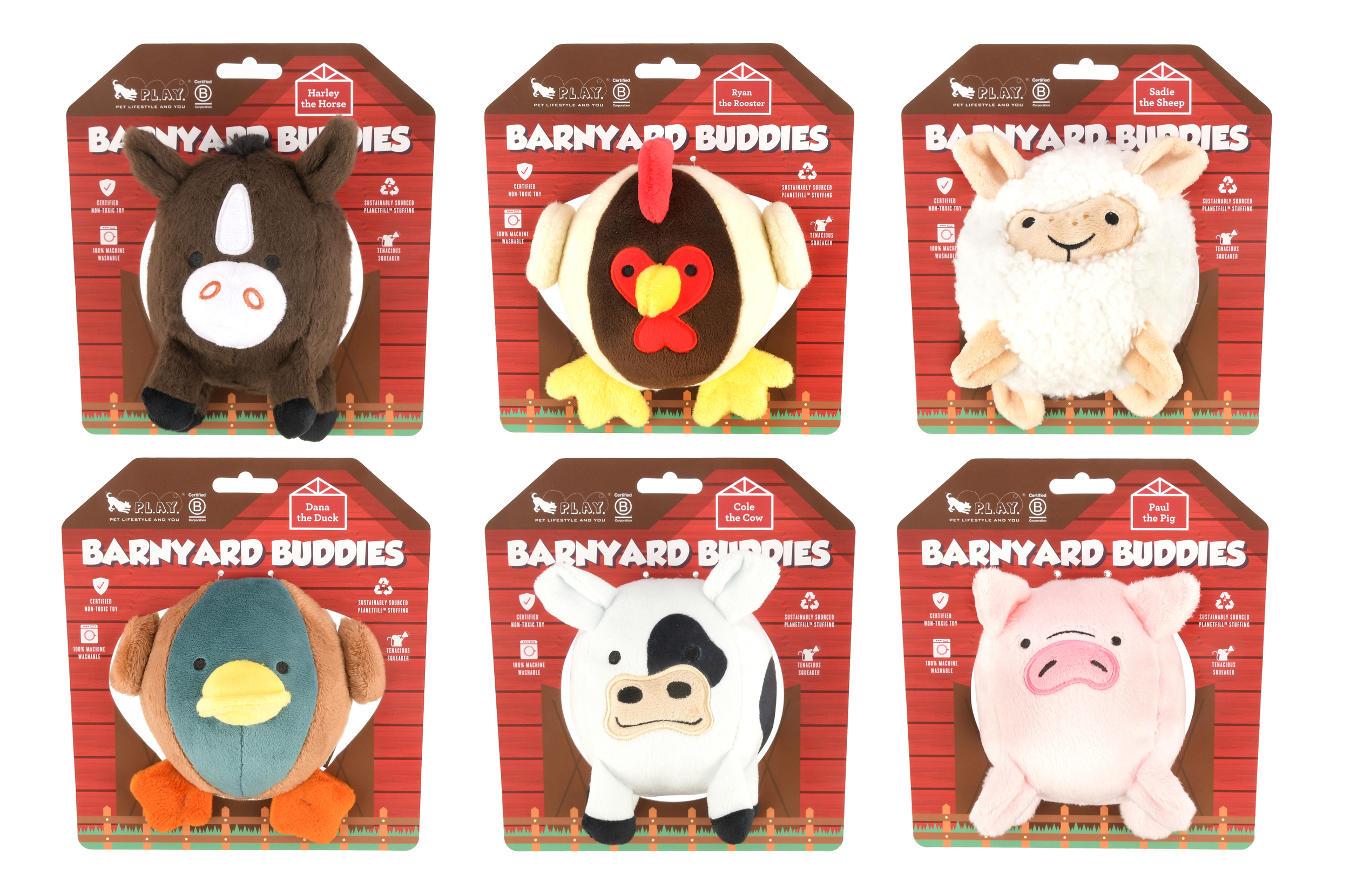 [Pre-Order]P.L.A.Y. Barnyard Buddies Squeaky Plush Dog Toy, Sadie the Sheep