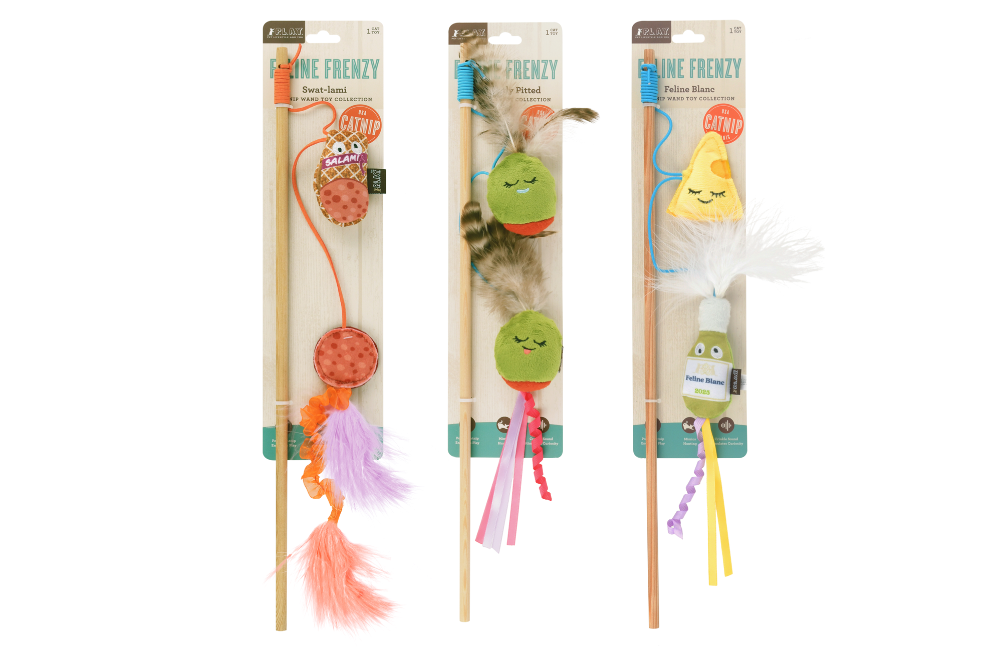 [Pre-Order] P.L.A.Y. Feline Frenzy, Wand Cat Toy: Olives