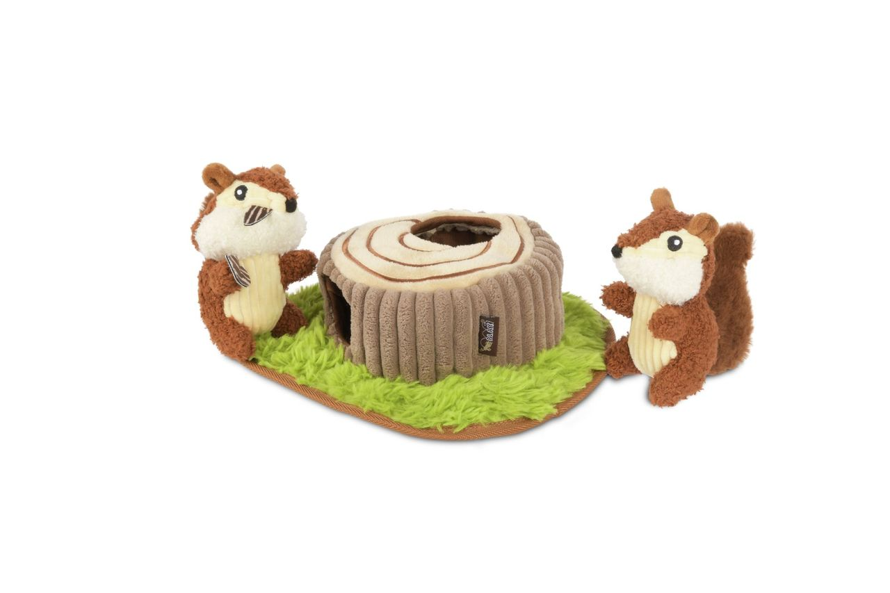 P.L.A.Y. Forest Friends Squeaky Plush Dog toys, Chippy and Cheeks the Chipmunks