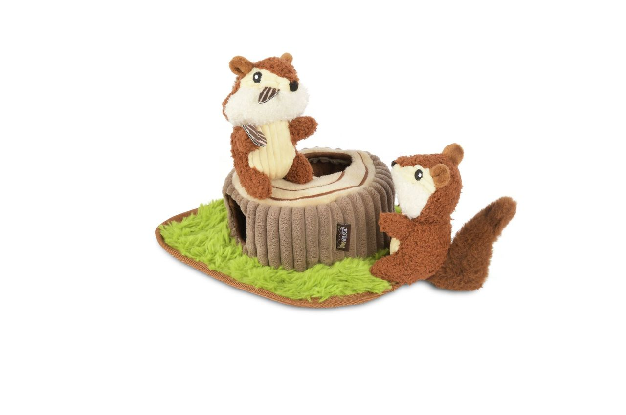 P.L.A.Y. Forest Friends Squeaky Plush Dog toys, Chippy and Cheeks the Chipmunks