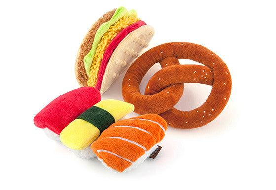 P.L.A.Y. The International Classic Squeaky Plush Dog Toy, Sushi