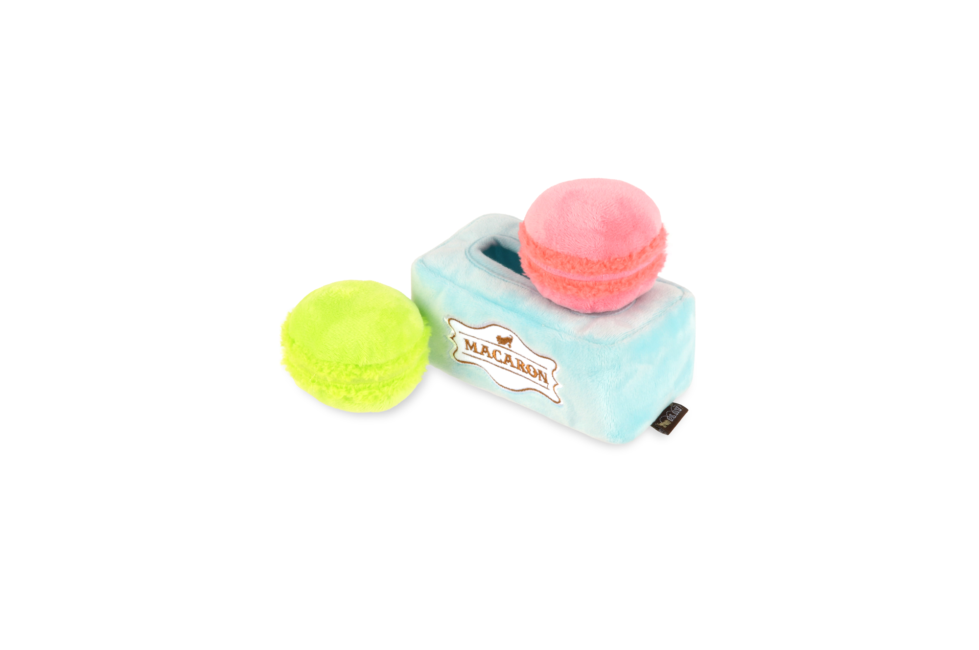 [Pre-Order] P.L.A.Y. Pup Cup Cafe Squeaky Plush Dog toys, Mutt-a-rons (mini sized)