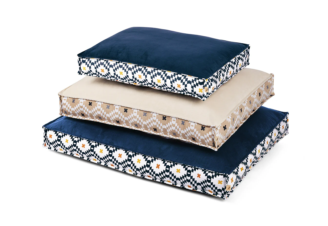 Standard Dog Bed: Marina Boxy Cobalt Blue