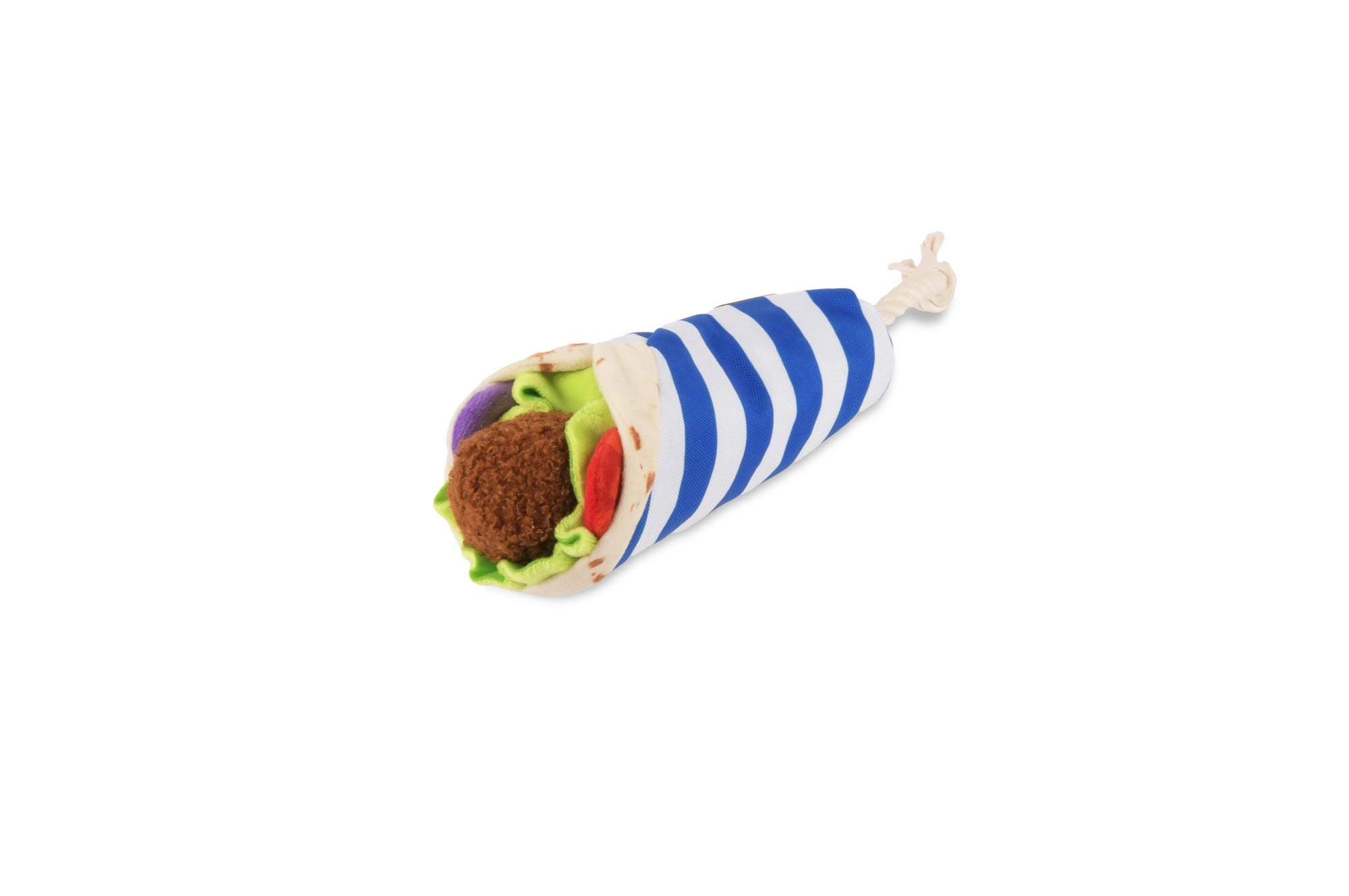 P.L.A.Y. The International Classic Squeaky Plush Dog Toy, Fur-lafel Wrap