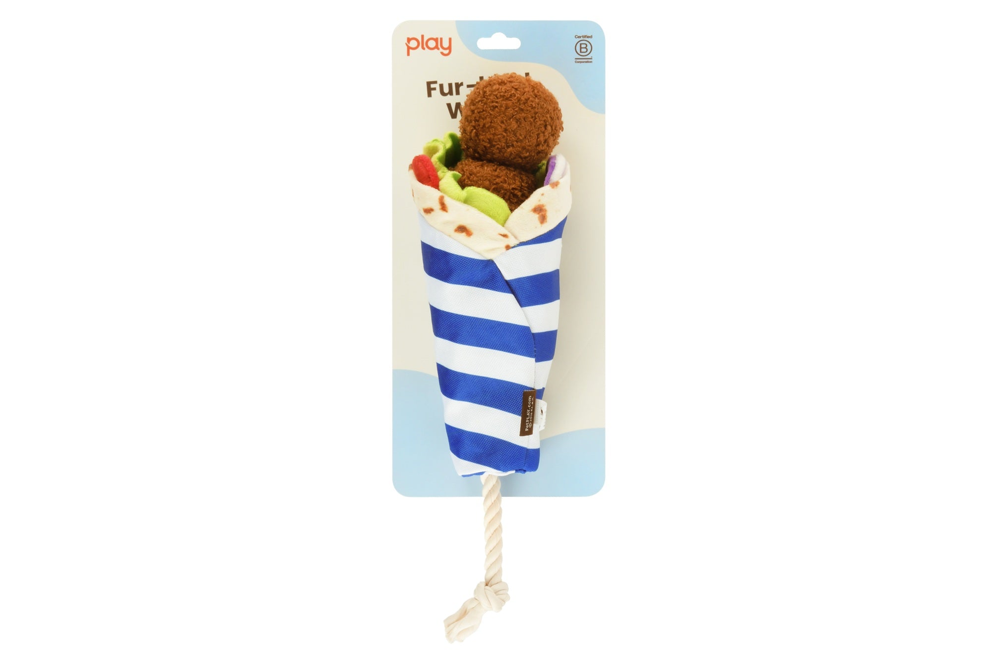 P.L.A.Y. The International Classic Squeaky Plush Dog Toy, Fur-lafel Wrap