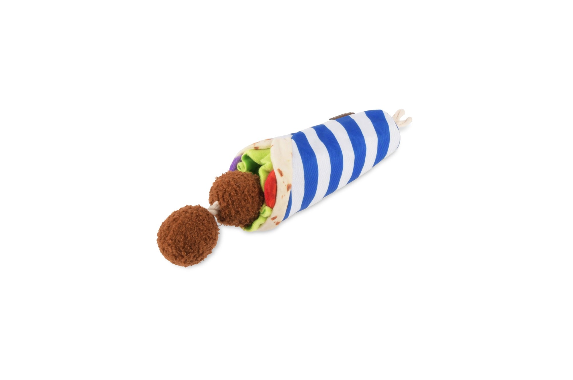 P.L.A.Y. The International Classic Squeaky Plush Dog Toy, Fur-lafel Wrap