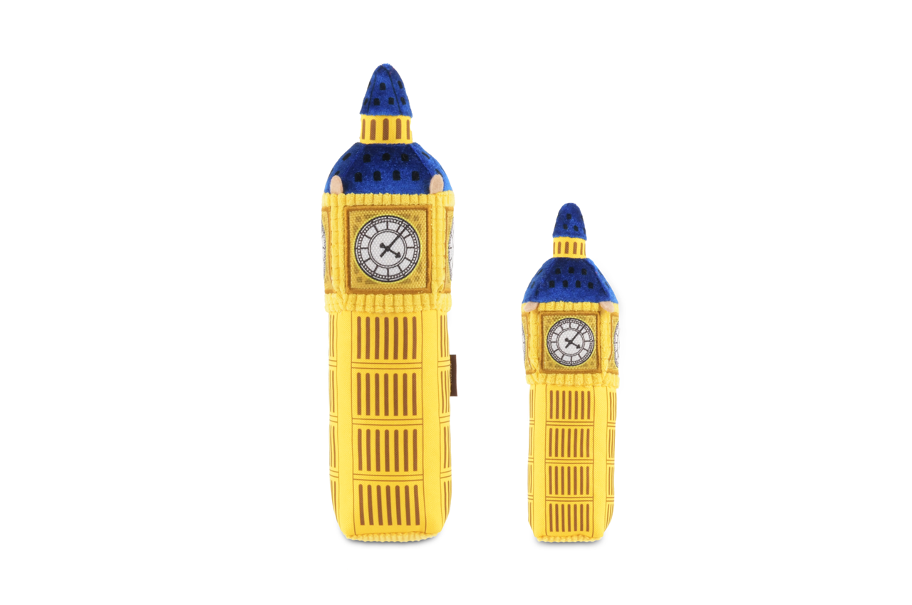 P.L.A.Y. Totally Touristy Squeaky Plush Dog toys, Big Ben