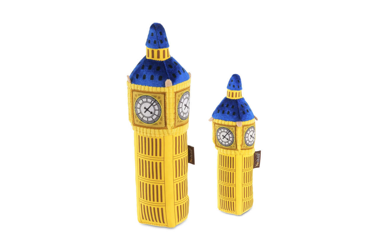 P.L.A.Y. Totally Touristy Squeaky Plush Dog toys, Big Ben