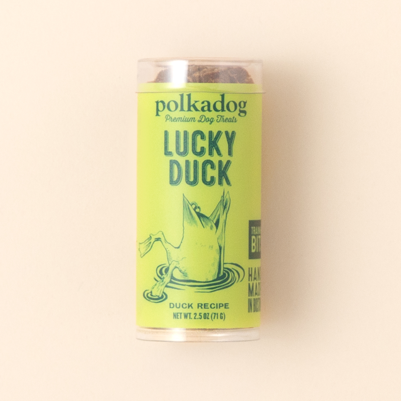 Polkadog Dog and Cat Treats, Lucky Duck Mini Tube 2oz