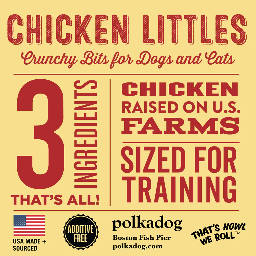 Polkadog Dog and Cat Treats, Chicken Littles Mini Tube 2oz