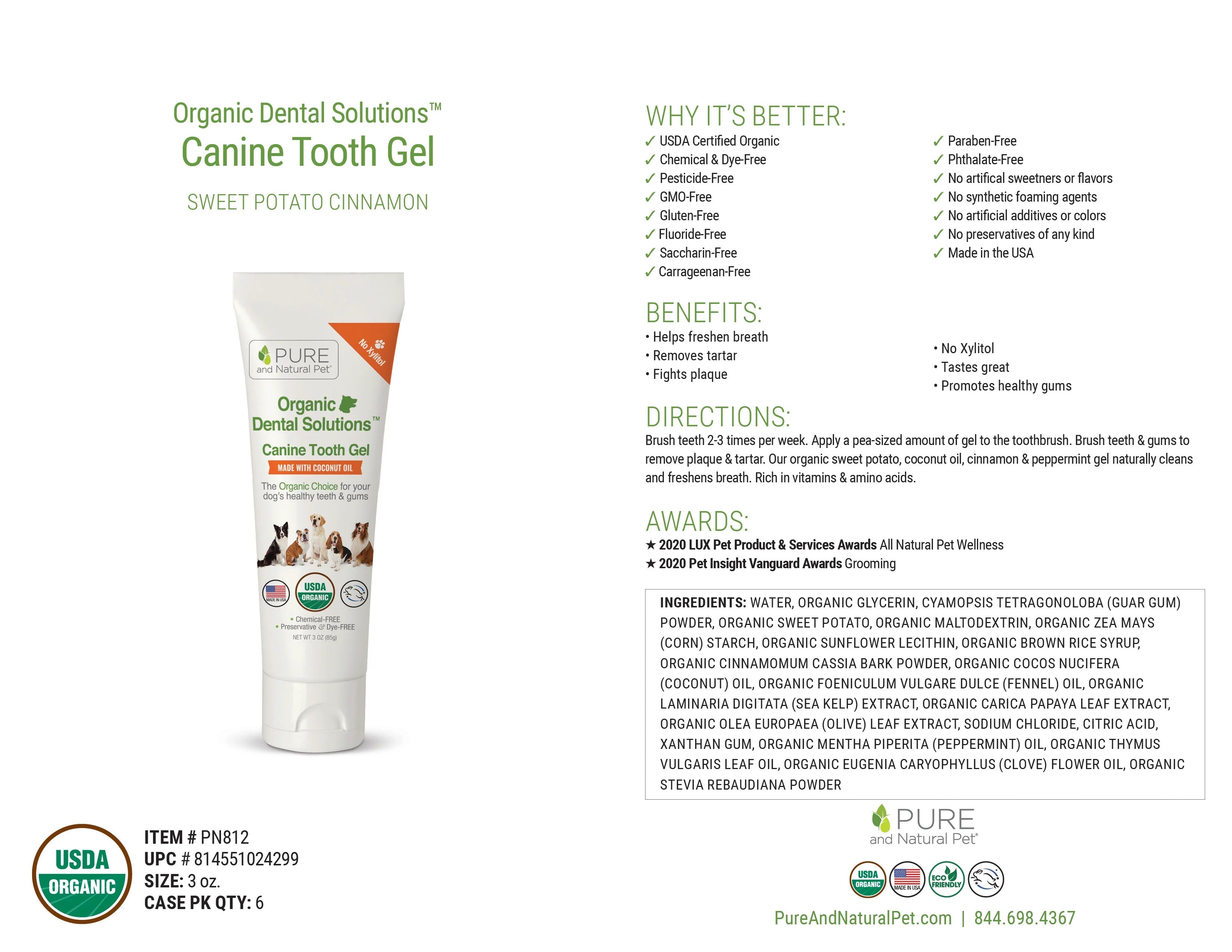 Pure and Natural Dog Organic Dental Solutions: Canine Tooth Gel