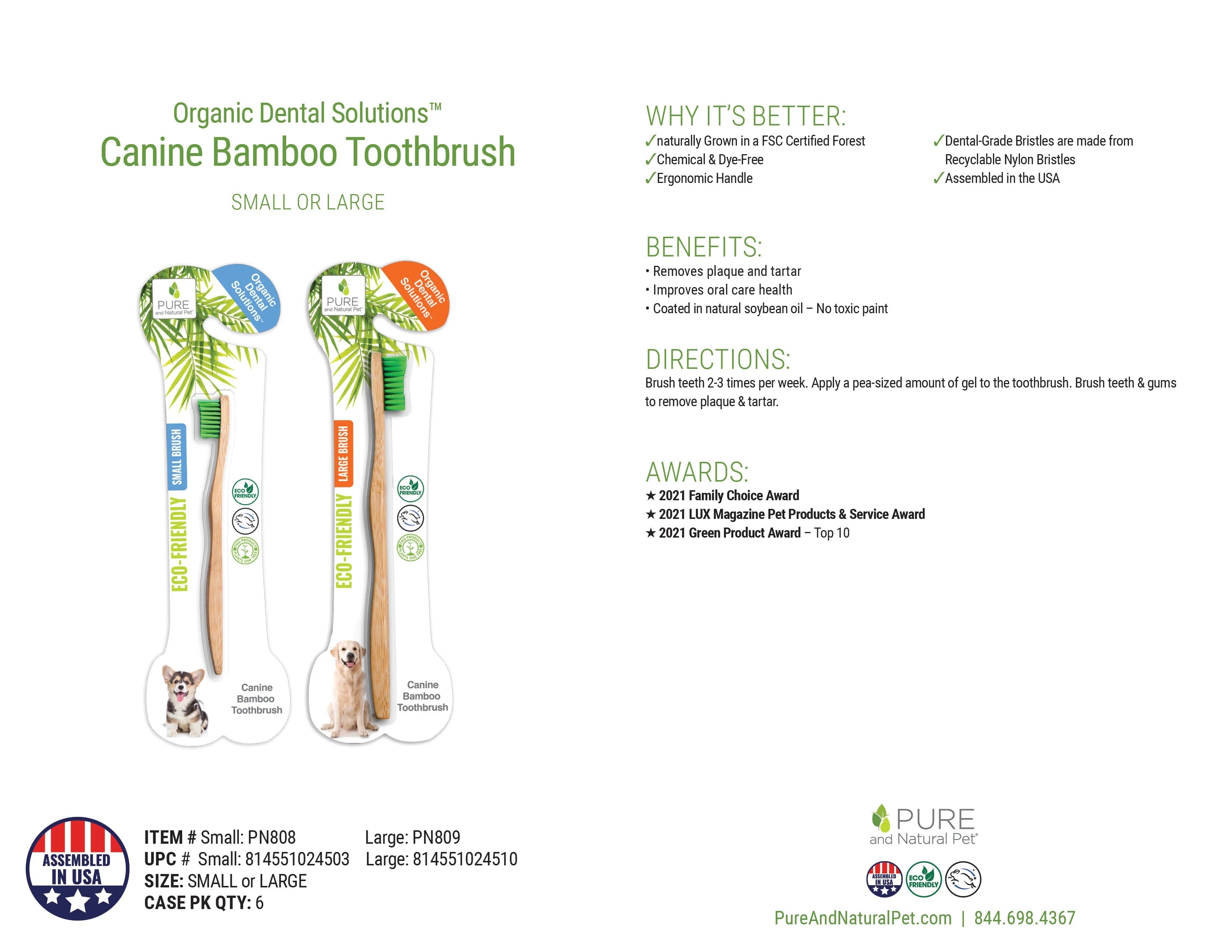 Pure and Natural Dog Organic Dental Solutions: Canine Tooth Gel with Eco-Friendly Bamboo Toothbrush