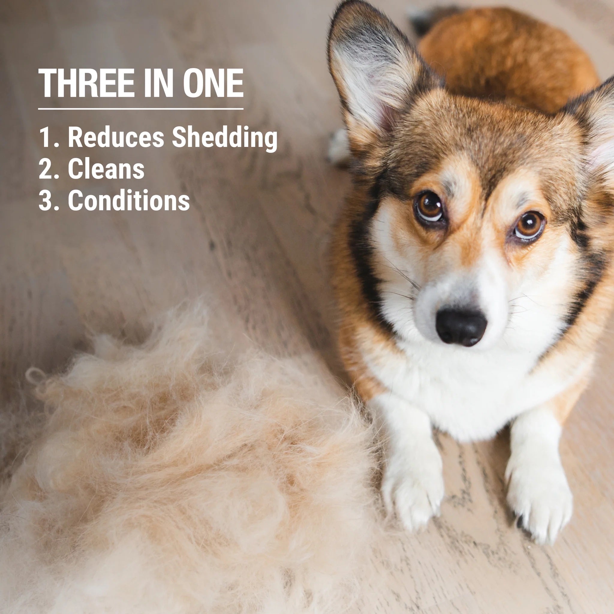 Pure and Natural Organic Dog Shampoo & Conditioner: 3-IN-1 Shed Control