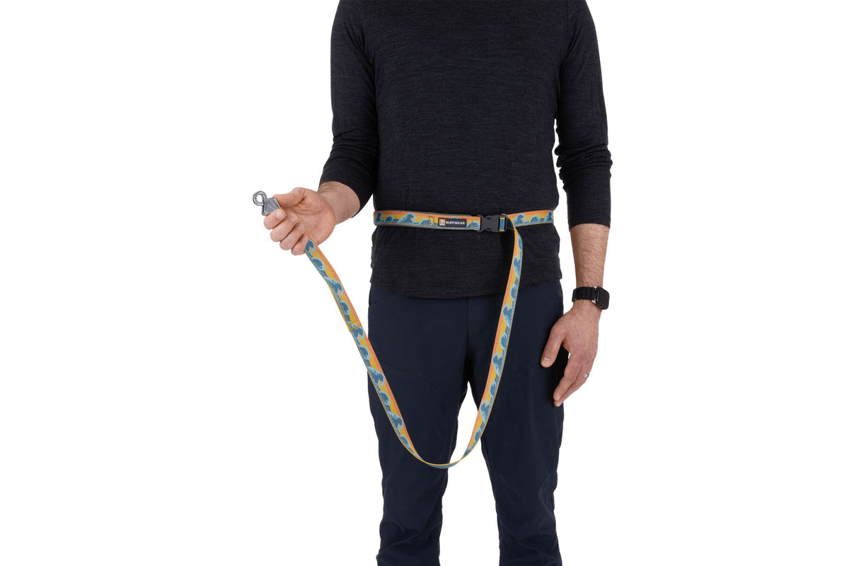 Ruffwear Crag reflective adjustable waist dog leash for hands-free walking, running, and hiking outdoors